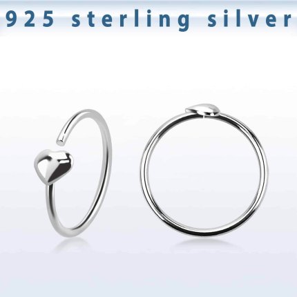 Näsring med Hjärta 925 Sterling Silver