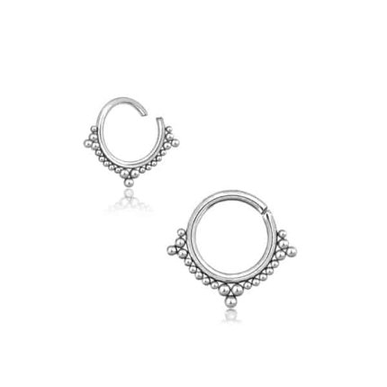 Ändlös Ring / Septum Smycke Silver Triangel
